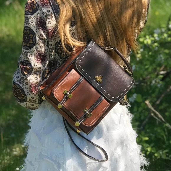 *NEW ROME Leather Backpack Shoulder Bag - Picture 7 of 8